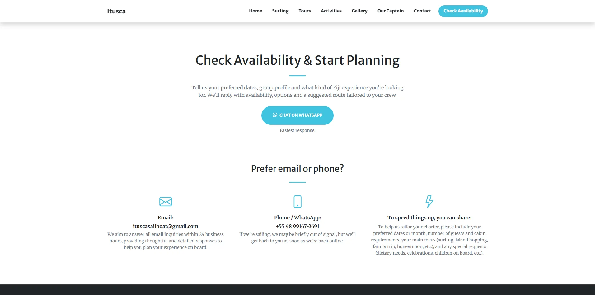 Contact section of the Itusca site