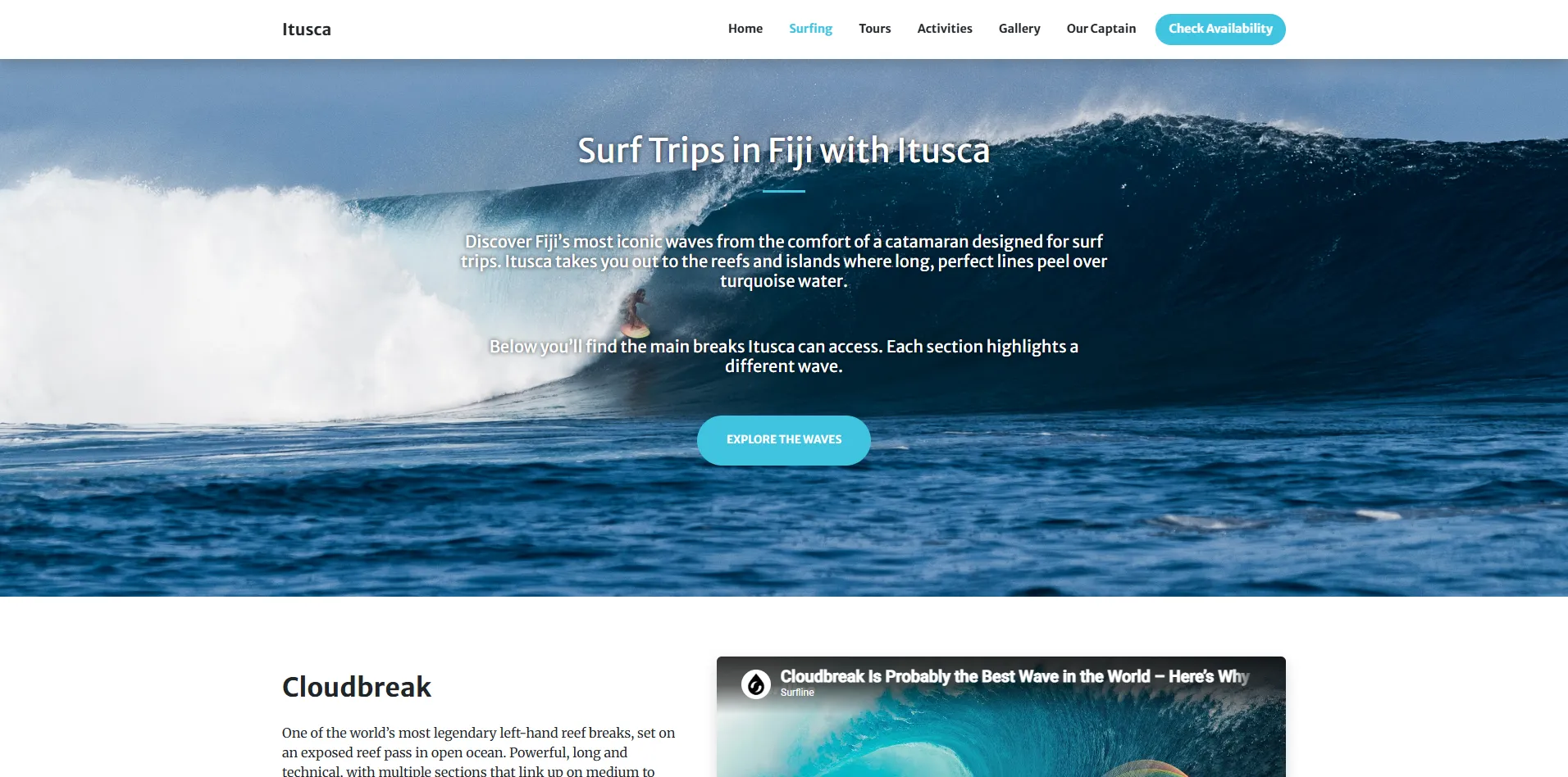 Surf section of the Itusca site